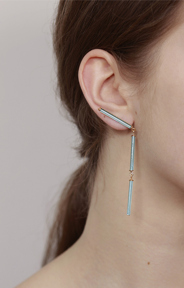 Neon blue earrings