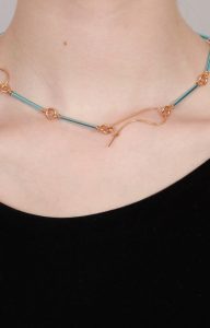 Neon Blue necklace-earrings