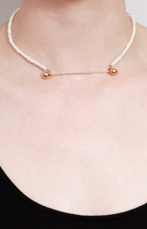 Original collar gargantila de perlas
