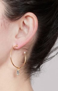 Pearl drop hoop