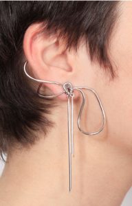 Rhodium Bow earrings