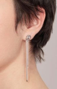 Rhodium Knot earrings