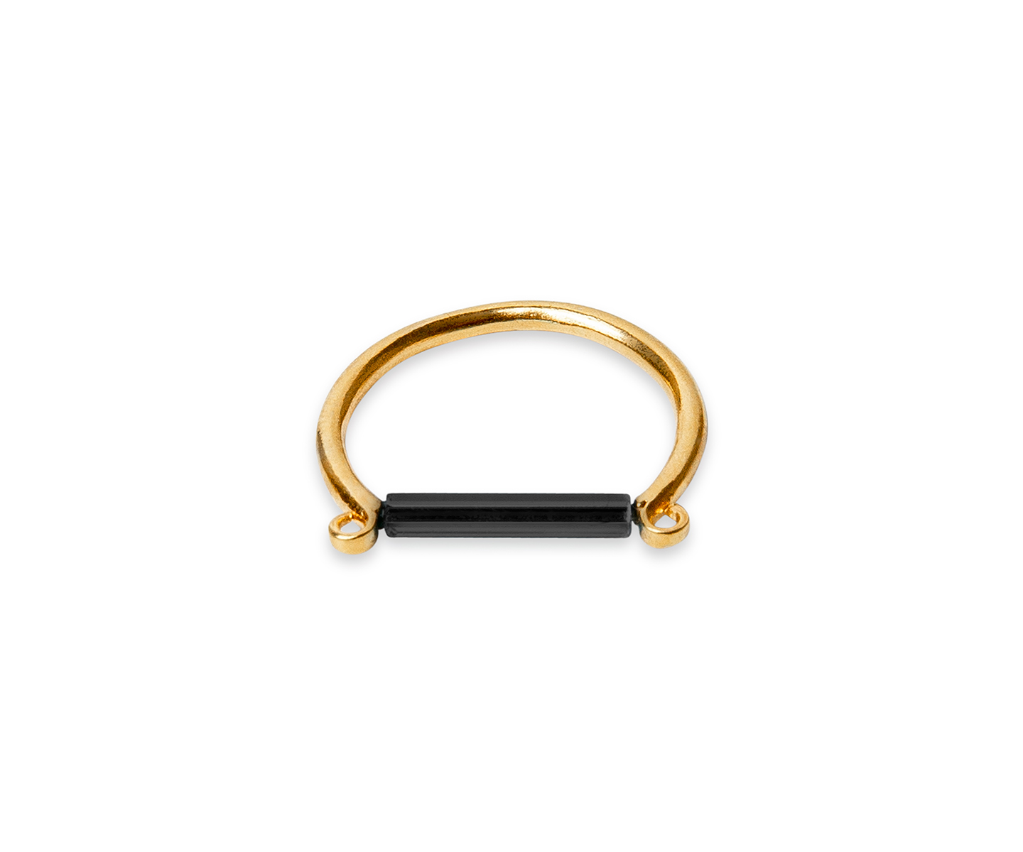 Gold ring with minimalist black bar