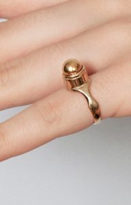 Gold round signet ring