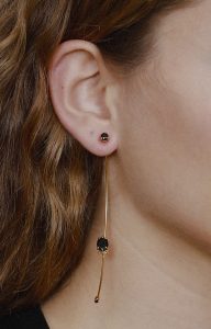 Black single earring