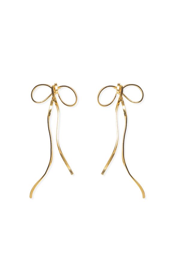 Little bows gold earrings