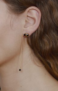 Santa Lucia mismatched black earrings
