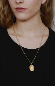 Fresh water pearl locket necklace in gold plated silver