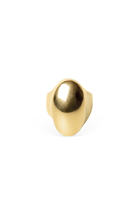 Dome signet ring in gold plated silver