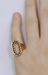 Oval black ring