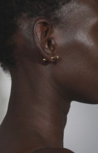 Two-sided blue earring