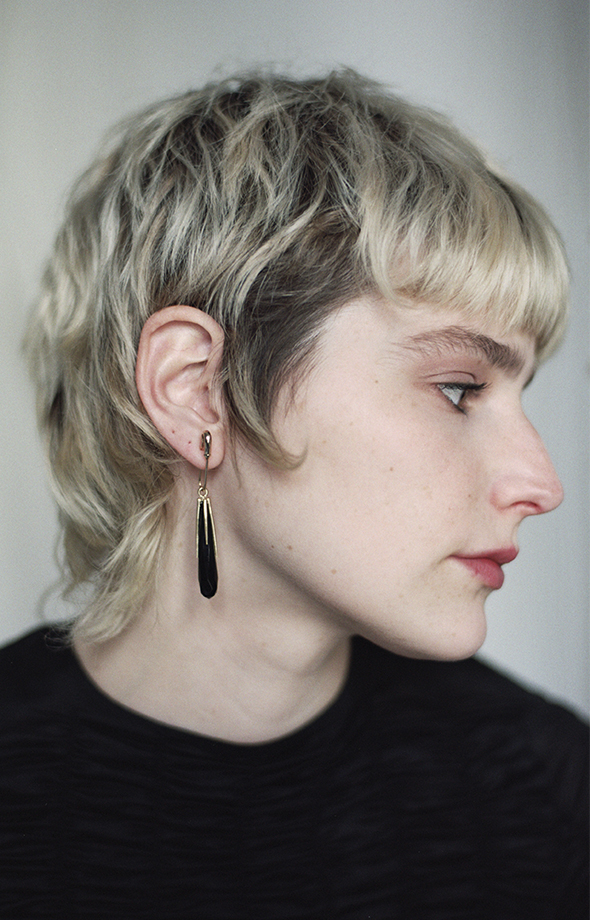 Black Safety Pin Earrings