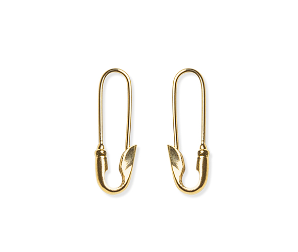Kris Nations Safety Pin Enamel Hoop Earrings - Red/Gold OR Black/Gold – She  She Boutique