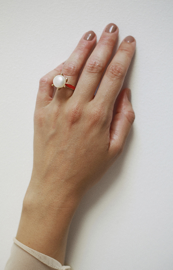 Pearl and Rojo Ring