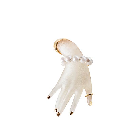 Renaissance Hand Pearl Earring