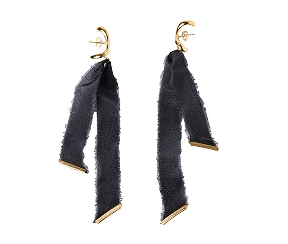 Black Silk Earrings