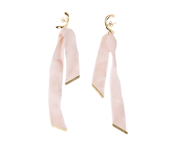 Pale Pink Silk Earrings