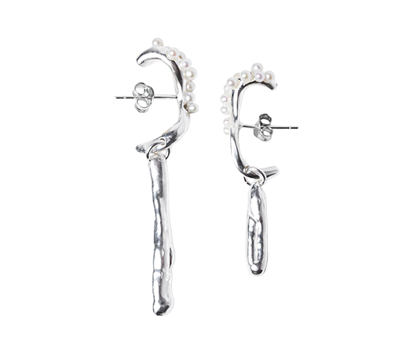 Silver Baroque Pearl Earrings