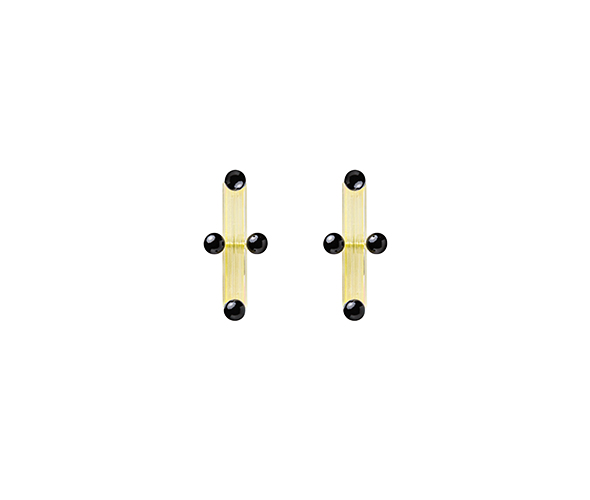 Black Cross Earrings