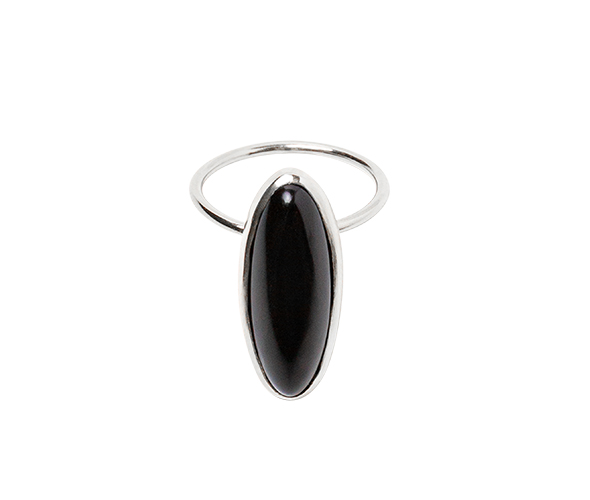 Anillo Black Cabochon Plata
